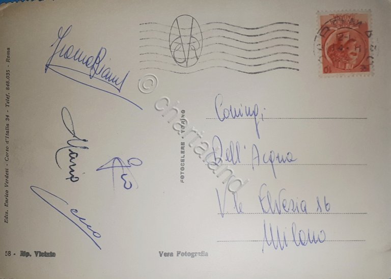 Cartolina - Roma - Via Condotti - 1955