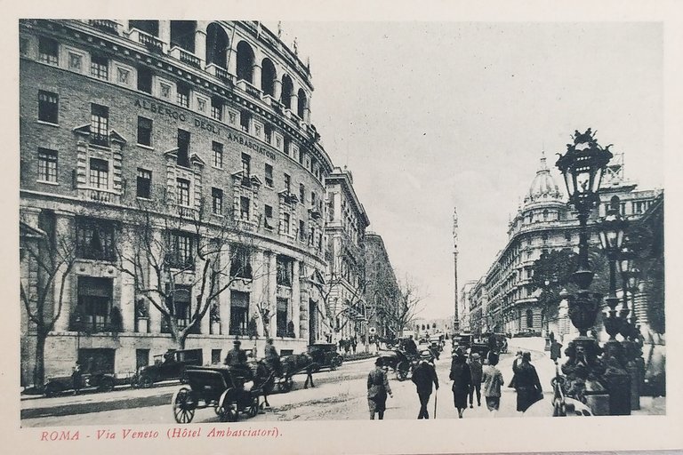 Cartolina - Roma - Via Veneto - Hotel Ambasciatori - …
