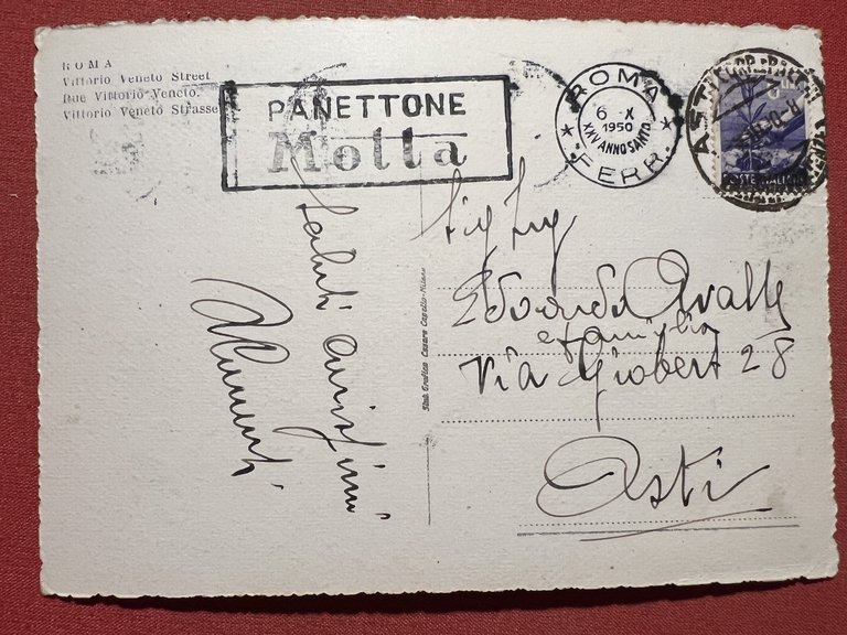 Cartolina - Roma - Via Vittorio Veneto 1950