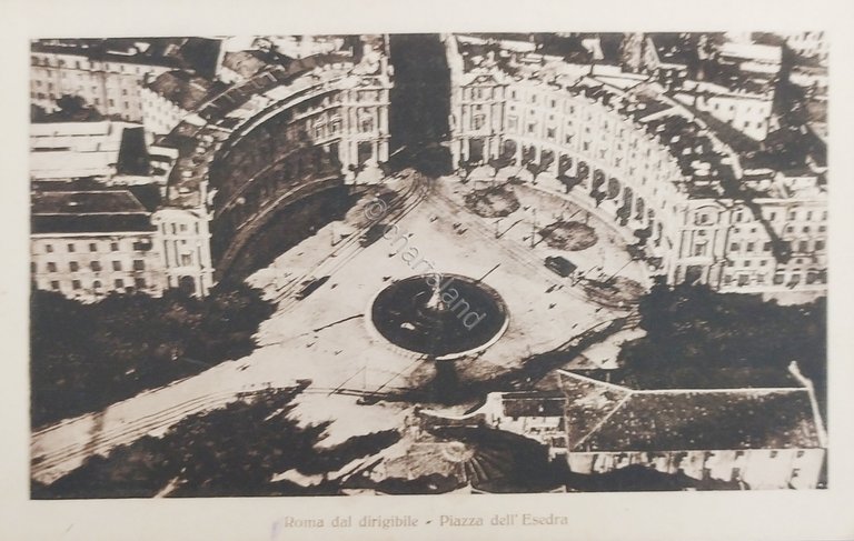 Cartolina - Roma dal dirigibile - Piazza dell'Esedra - 1900 …