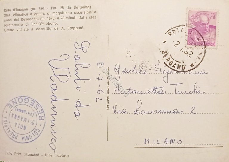 Cartolina - Rota Dentro di Rota Imagna ( Bergamo ) …