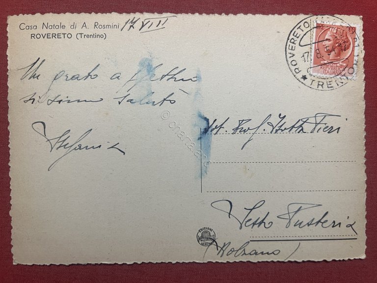 Cartolina - Rovereto ( Trento ) - Casa Natale di …