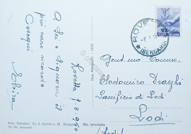 Cartolina - Rovetta - Alta Valle Seriana - 1950