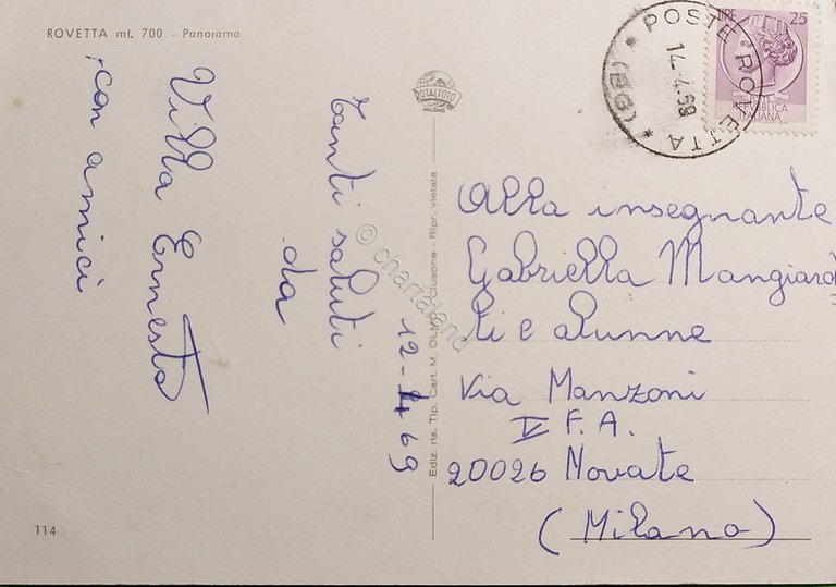 Cartolina - Rovetta ( Bergamo ) - Panorama - 1969