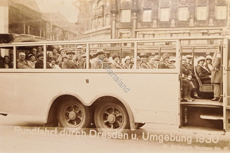 Cartolina - Rundfahrt durch Dresden und Umgebung 1930