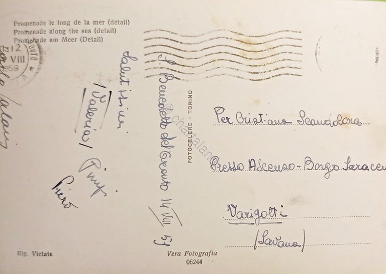 Cartolina - S. Benedetto del Tronto - Lungomare - 1959