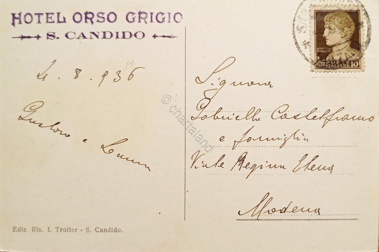 Cartolina - S. Candido - Con i Baranci - 1936