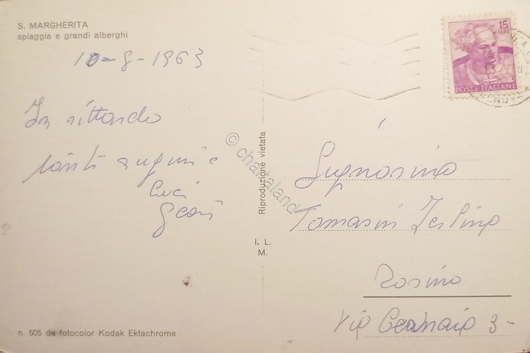 Cartolina - S. Margherita - Spiaggia e Grandi Alberghi - …