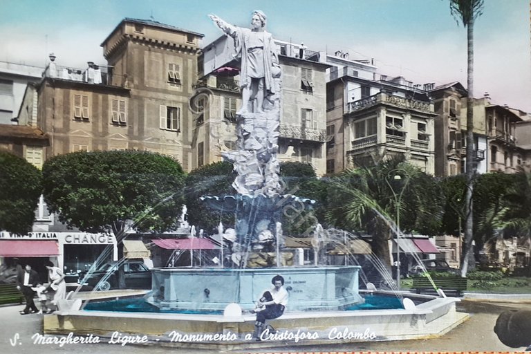 Cartolina - S. Margherita Ligure - Monumento a Cristoforo Colombo …