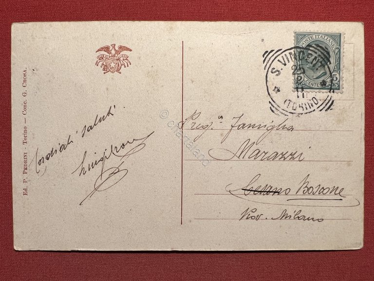 Cartolina - S. Vincent - Chiesa Parrocchiale - 1911