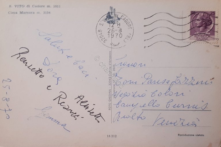 Cartolina - S. Vito di Cadore - Cima Marcora - …