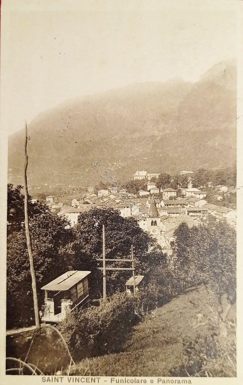 Cartolina - Saint Vincent ( Valle d'Aosta ) - Funicolare …