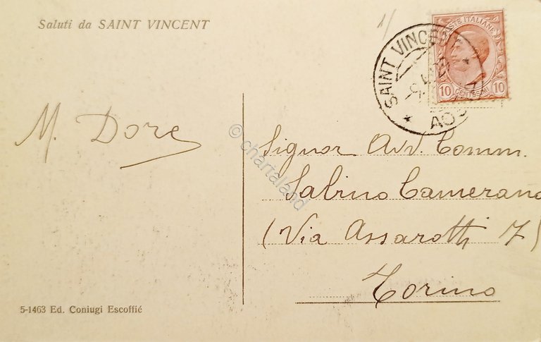 Cartolina - Saint Vincent ( Valle d'Aosta ) - Funicolare …