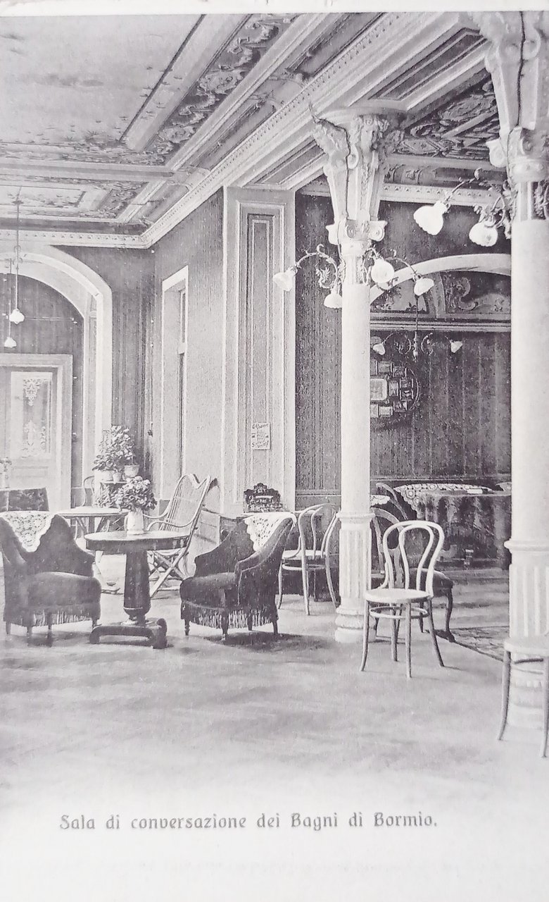 Cartolina - Sala di conversazione dei Bagni di Bormio - …