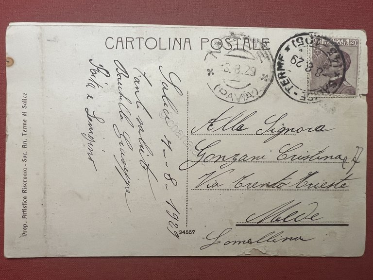 Cartolina - Salice Terme ( Pavia ) - Entrata dello … | Immagine Gallery 2