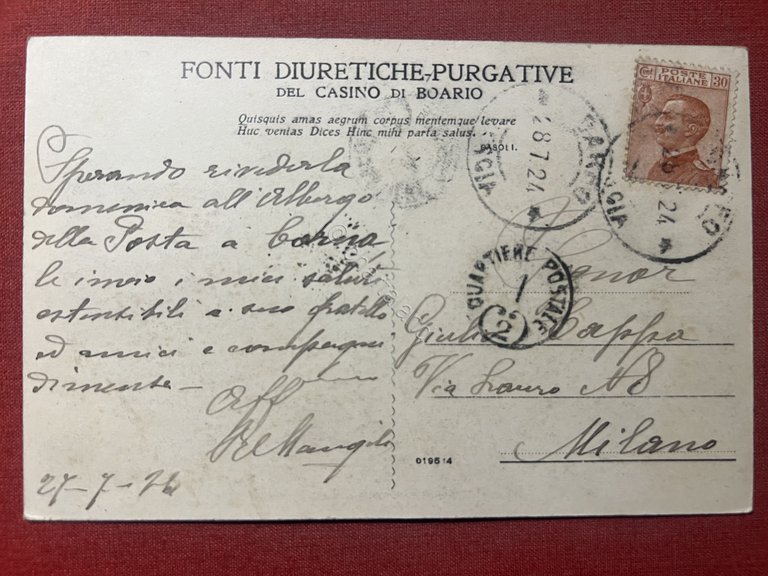 Cartolina - Salone dell'Antica Fonte e Grand Hotel - Darfo …