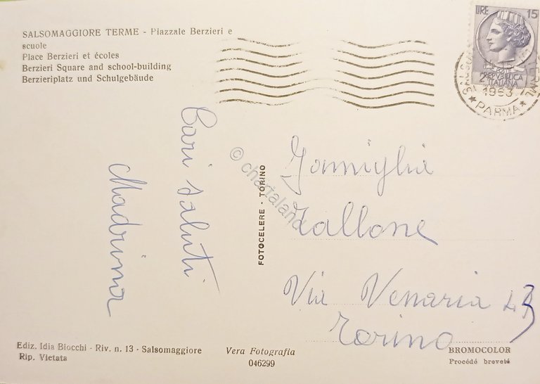Cartolina - Salsomaggiore Terme ( Parma ) - Piazzale Berzieri …