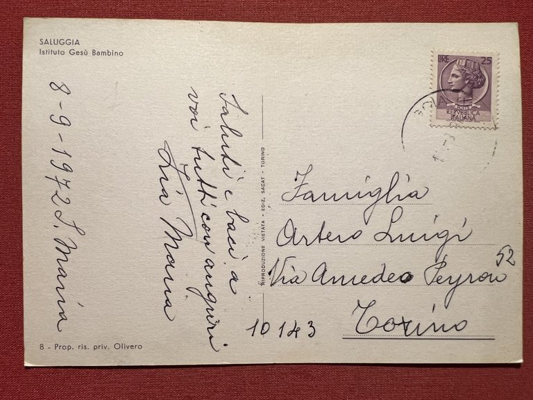 Cartolina - Saluggia ( Vercelli ) - Istituto Gesù Bambino … | Immagine Gallery 2