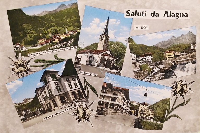 Cartolina - Saluti da Alagna - Vedute diverse - 1965 …