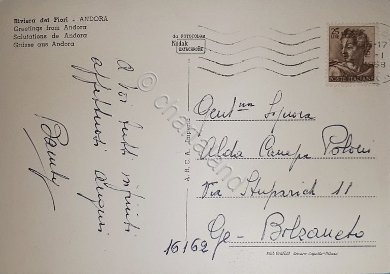 Cartolina - Saluti da Andora - 1968