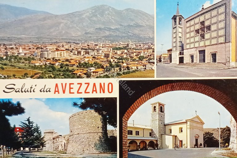 Cartolina - Saluti da Avezzano - Vedute diverse - 1973