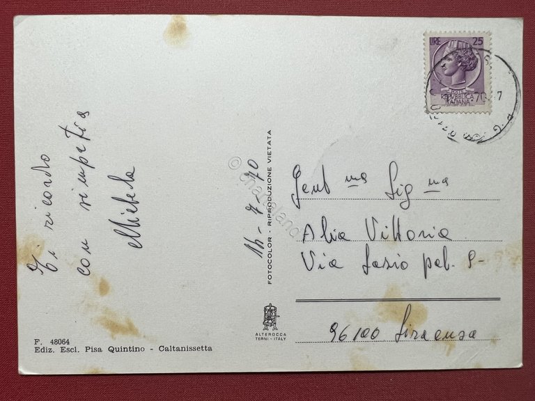 Cartolina - Saluti da Caltanissetta - Vedute diverse - 1970