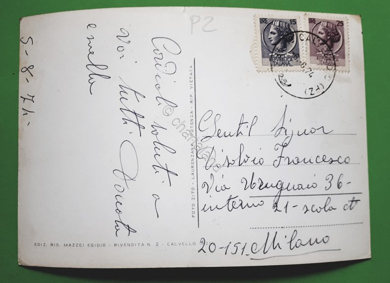 Cartolina - Saluti da Calvello - 1974
