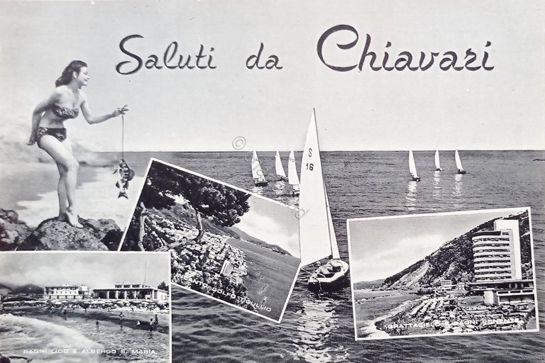 Cartolina - Saluti da Chiavari - Vedute diverse - 1950 …