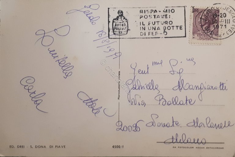 Cartolina - Saluti da Jesolo Lido - 1971