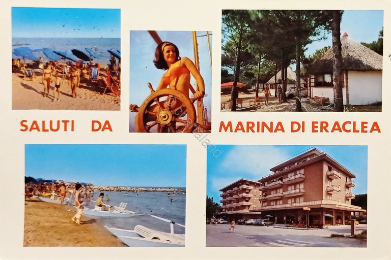 Cartolina - Saluti da Marina di Eraclea - Vedute diverse …