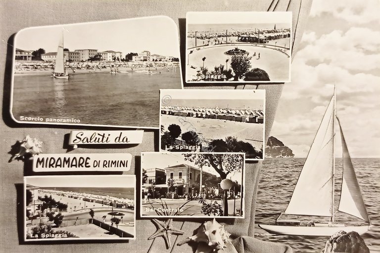 Cartolina - Saluti da Miramare di Rimini - Vedute diverse …
