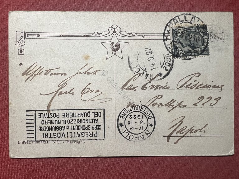 Cartolina - Saluti da Pallanza - Panorama - 1922