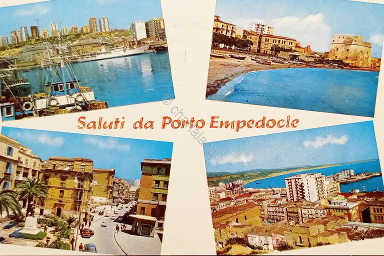 Cartolina - Saluti da Porto Empedocle - Vedute diverse - …