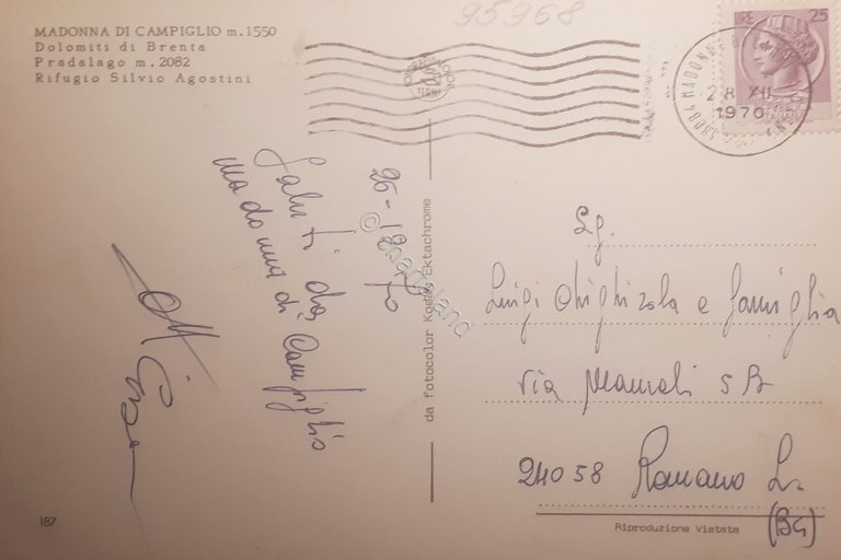 Cartolina - Saluti da Pradalago - Rifugio Silvio Agostini - …