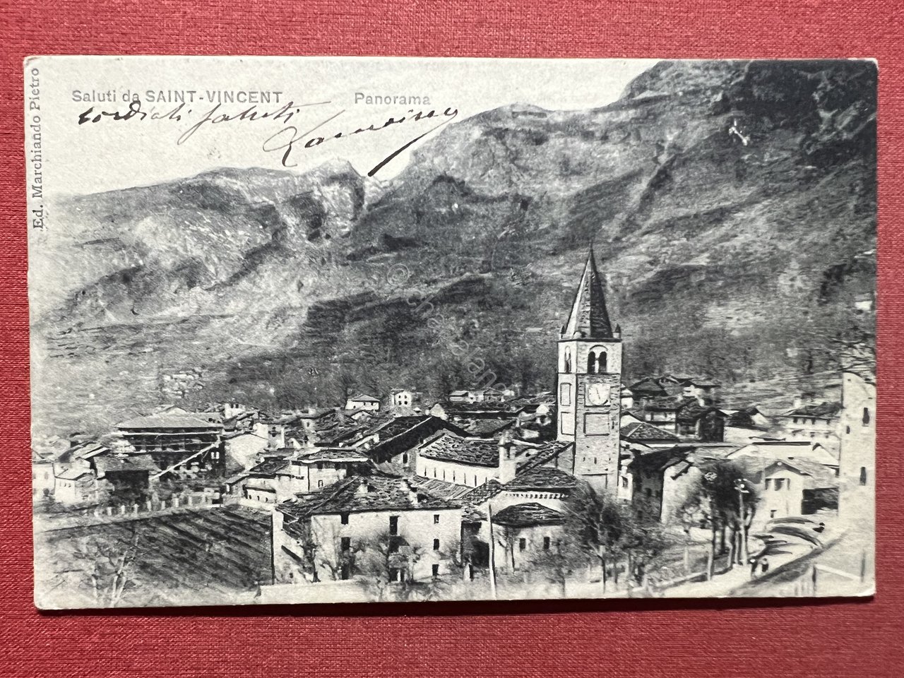 Cartolina - Saluti da Saint Vincent ( Valle d'Aosta ) …