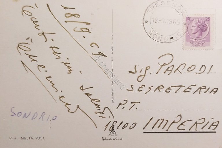Cartolina - Saluti da Sondrio - Vedute diverse - 1969