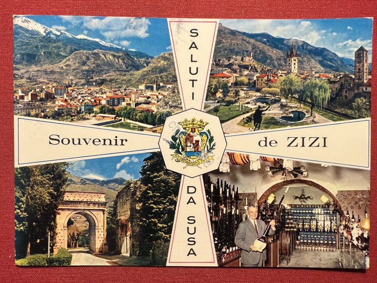 Cartolina - Saluti da Susa - Souvenir de Zizi - …