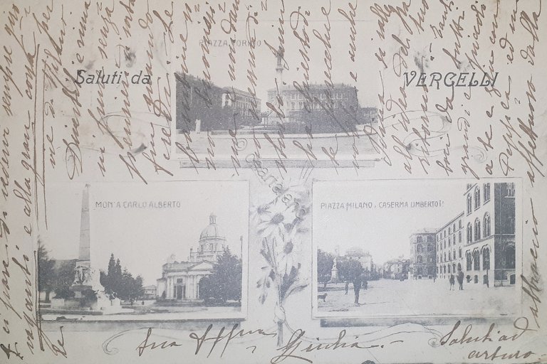 Cartolina - Saluti da Vercelli - 1920