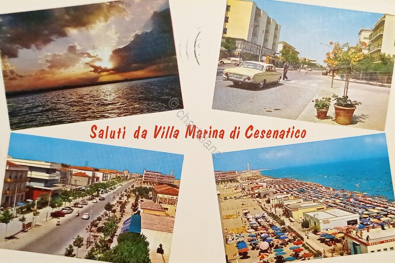 Cartolina - Saluti da Villamarina di Cesenatico - Vedute diverse …