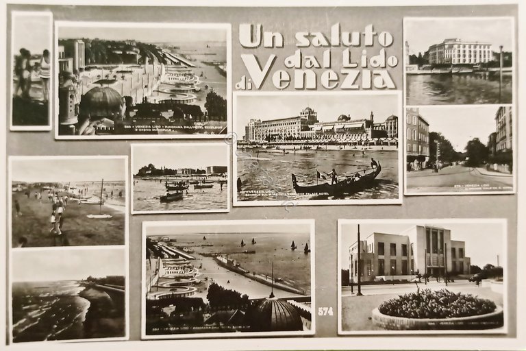 Cartolina - Saluti dal Lido di Venezia - Vedute diverse …