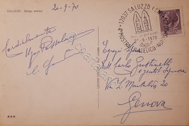 Cartolina - Saluzzo - Borgo antico - 1970