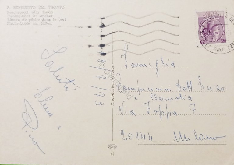 Cartolina - San Benedetto del Tronto - Pescherecci alla fonda …