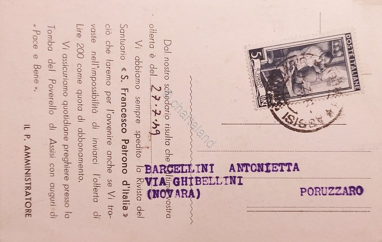 Cartolina - San Francesco d'Assisi - 1939