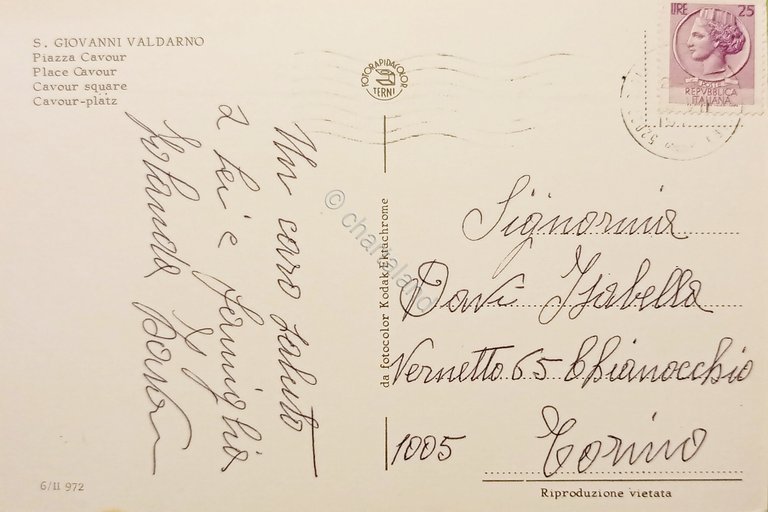 Cartolina - San Giovanni Valdarno - Piazza Cavour - 1960