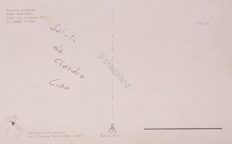 Cartolina - San Vincenzo - Camping Bungalow - Park Albatros …