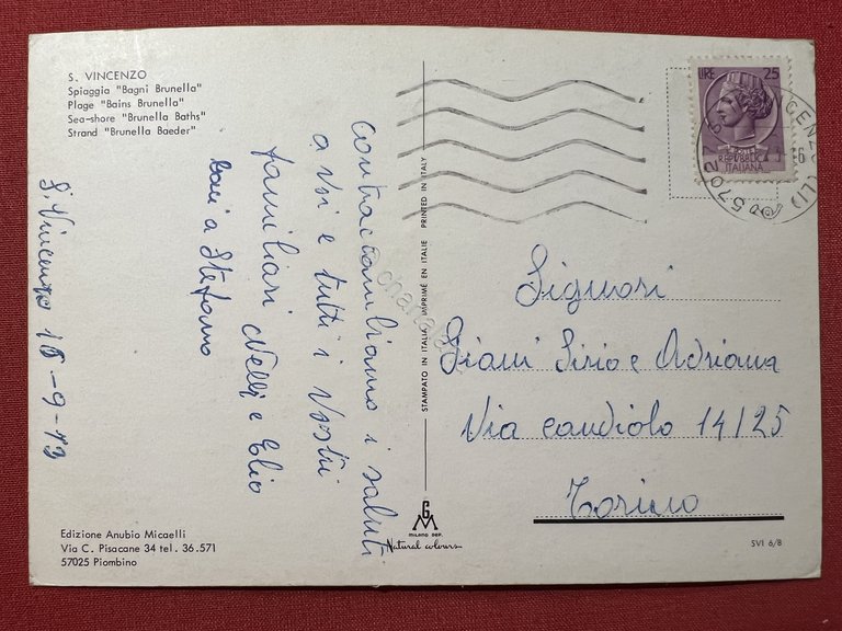 Cartolina - San Vincenzo ( Livorno ) - Spiaggia Bagni … | Immagine Gallery 2