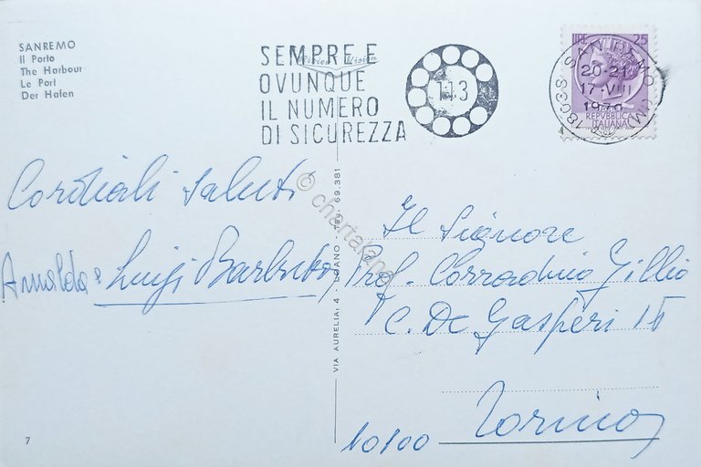 Cartolina - Sanremo - Il Porto - 1970