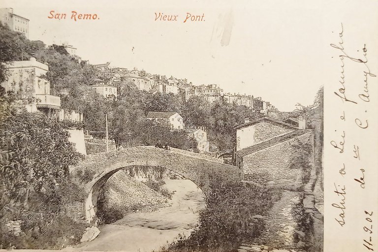 Cartolina - Sanremo - Vieux Pont - 1902