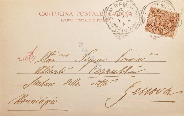 Cartolina - Sanremo - Villa Clementina - 1905