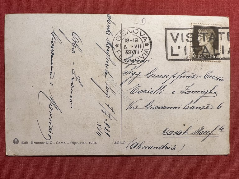 Cartolina - Santa Margherita Ligure ( Genova ) - 1939